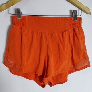 Lululemon Orange Athletic Shorts Solid Women Size 6